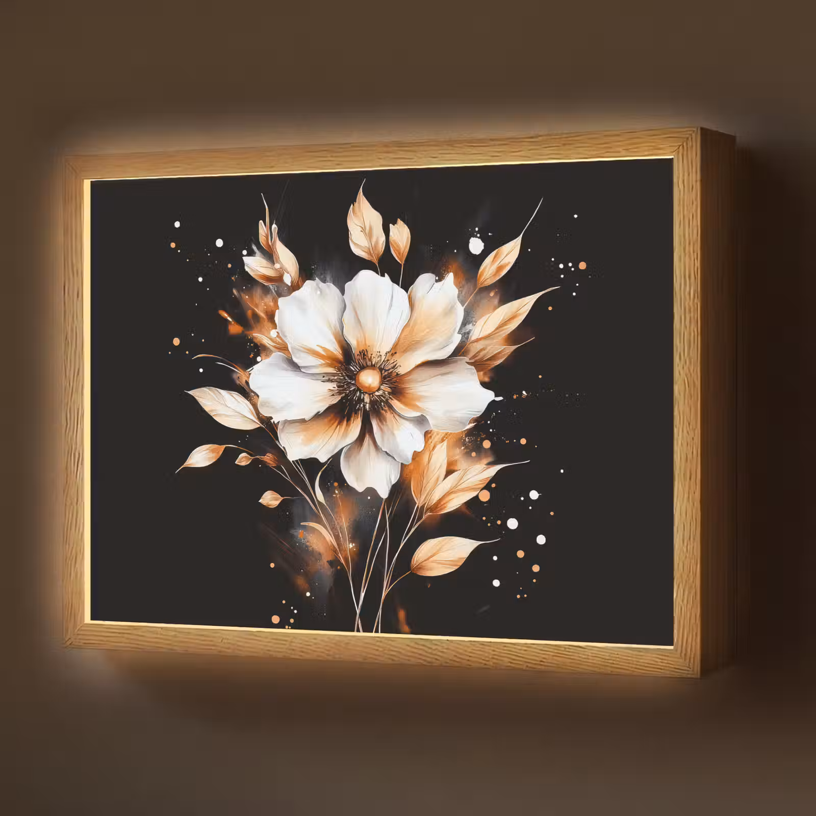 Lightbox - Wandlamp - Bloem - Verf - Goud - Graffiti - Modern — 1