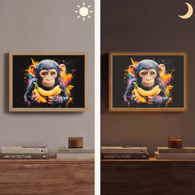 Lightbox - Wandlamp - Aap - Graffiti - Kleurrijk - Bananen - Modern — 6