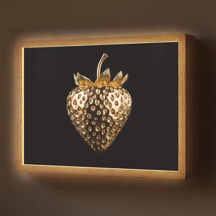 Lightbox - Wandlamp - Aardbei - Goud - Zwart - Chrome — 1
