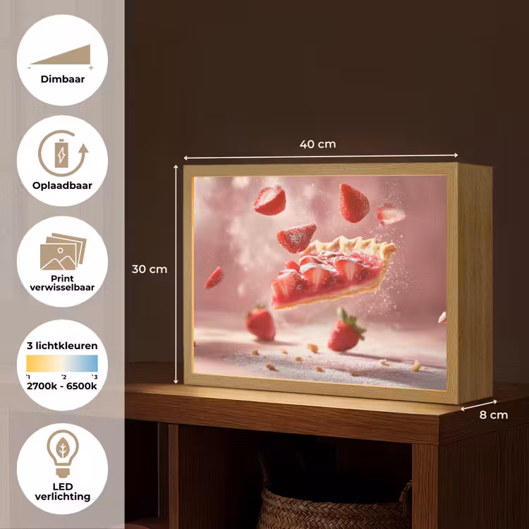 Lightbox - Wandlamp - Aardbei - Taart- Eten - Roze — 10