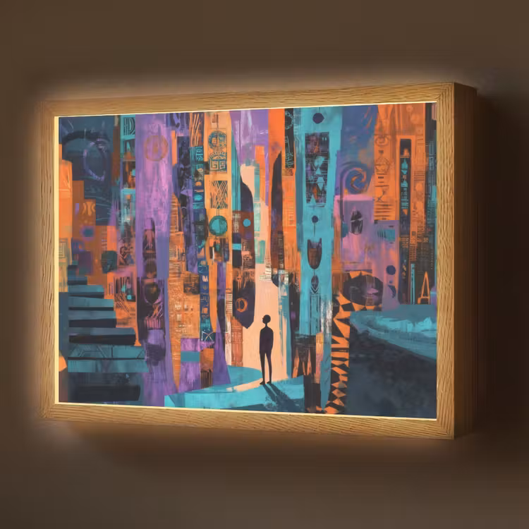 Lightbox - Wandlamp - Abstract - Figuren - Kleurrijk — 1