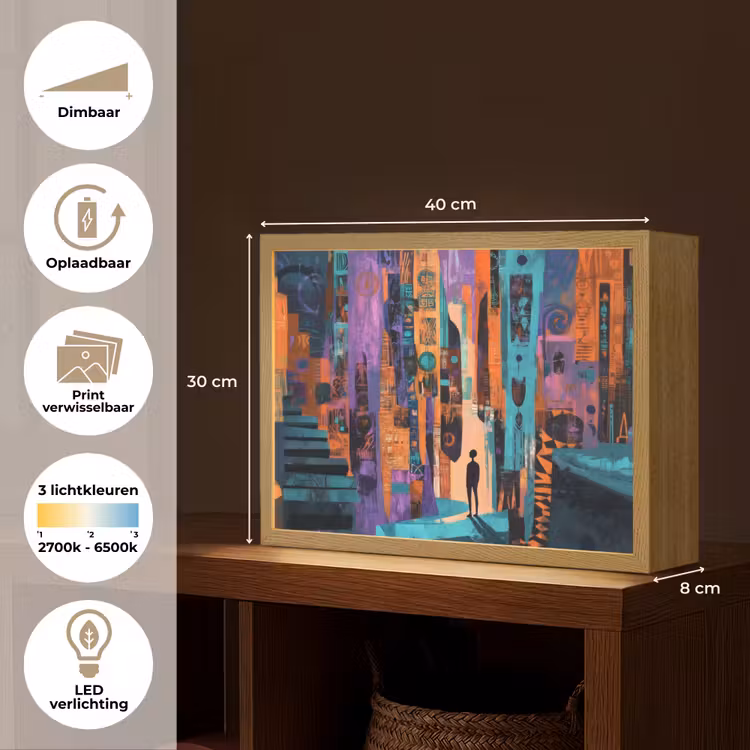 Lightbox - Wandlamp - Abstract - Figuren - Kleurrijk — 10