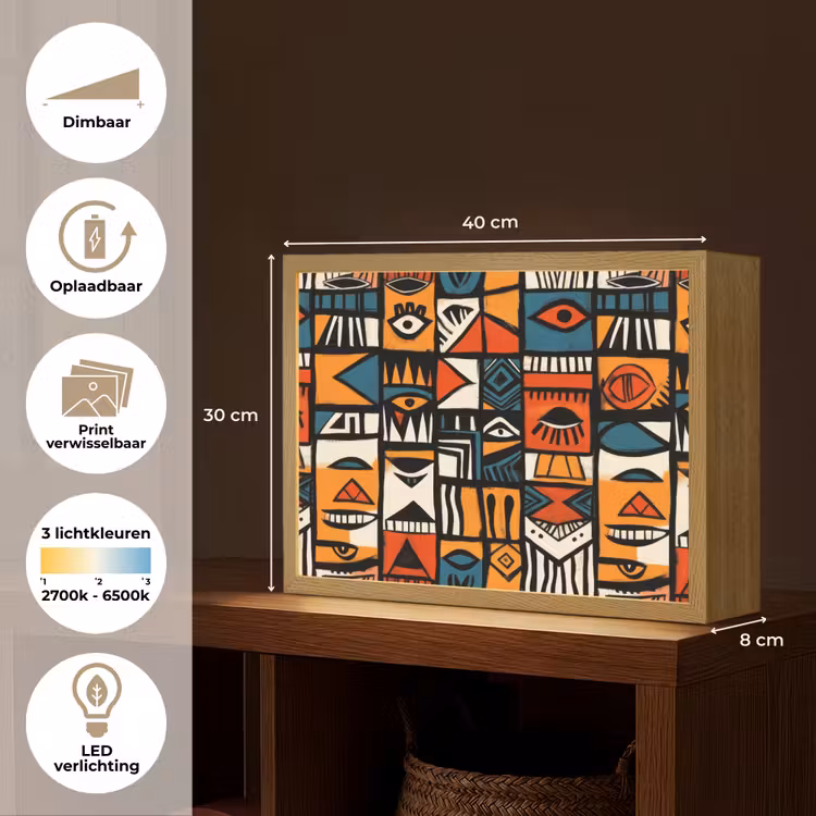 Lightbox - Wandlamp - Abstract - Gezichten - Mozaïek — 10