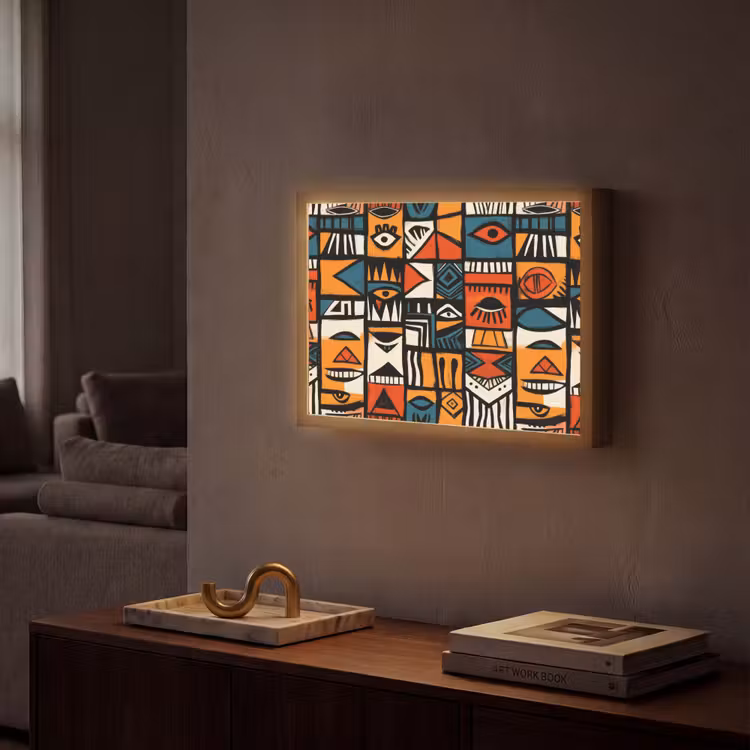 Lightbox - Wandlamp - Abstract - Gezichten - Mozaïek — 2