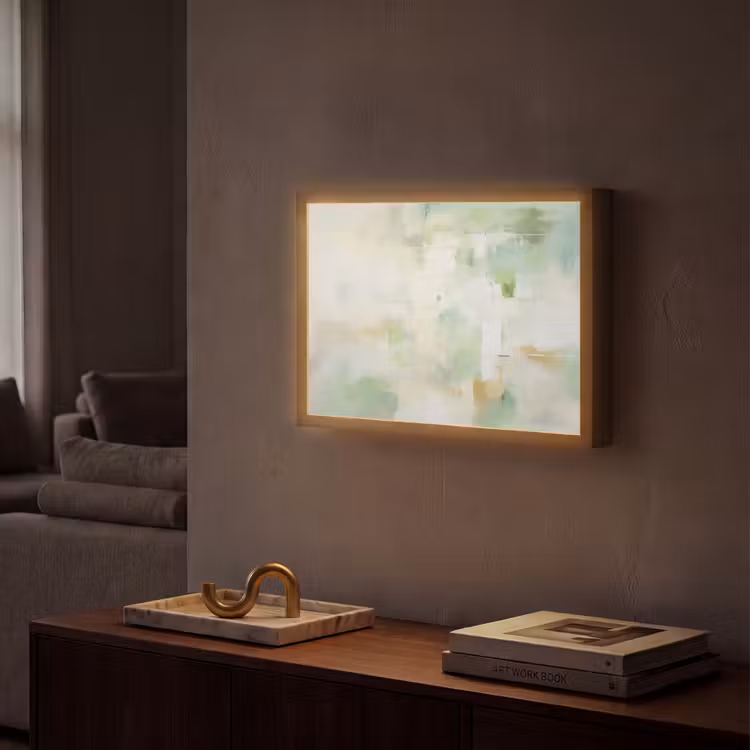 Lightbox - Wandlamp - Abstract - Kunst - Wit - Groen - Modern — 2