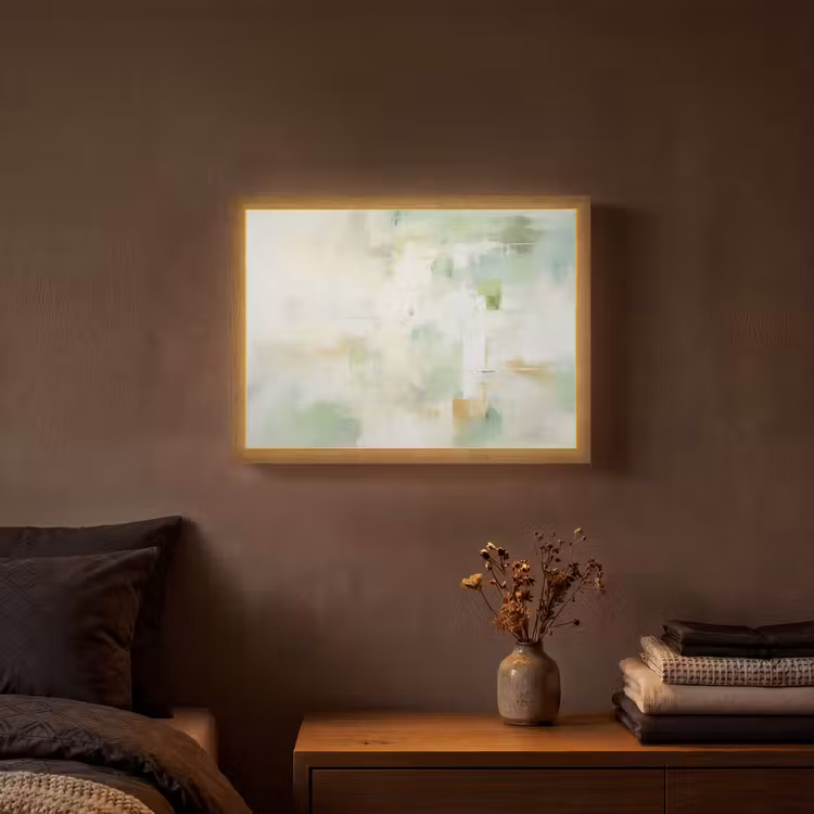 Lightbox - Wandlamp - Abstract - Kunst - Wit - Groen - Modern — 3