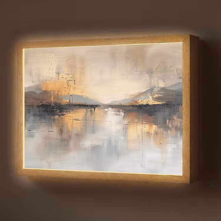 Lightbox - Wandlamp - Abstract - Modern - Beige - Aesthetic - Goud — 1