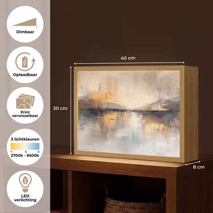 Lightbox - Wandlamp - Abstract - Modern - Beige - Aesthetic - Goud — 10