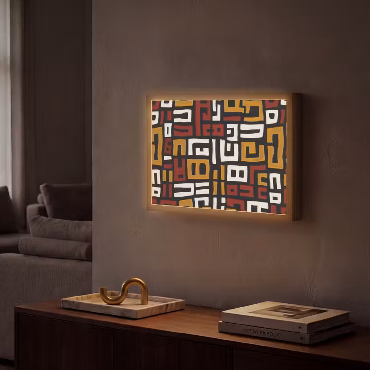 Lightbox - Wandlamp - Abstract - Patroon - Rood — 2