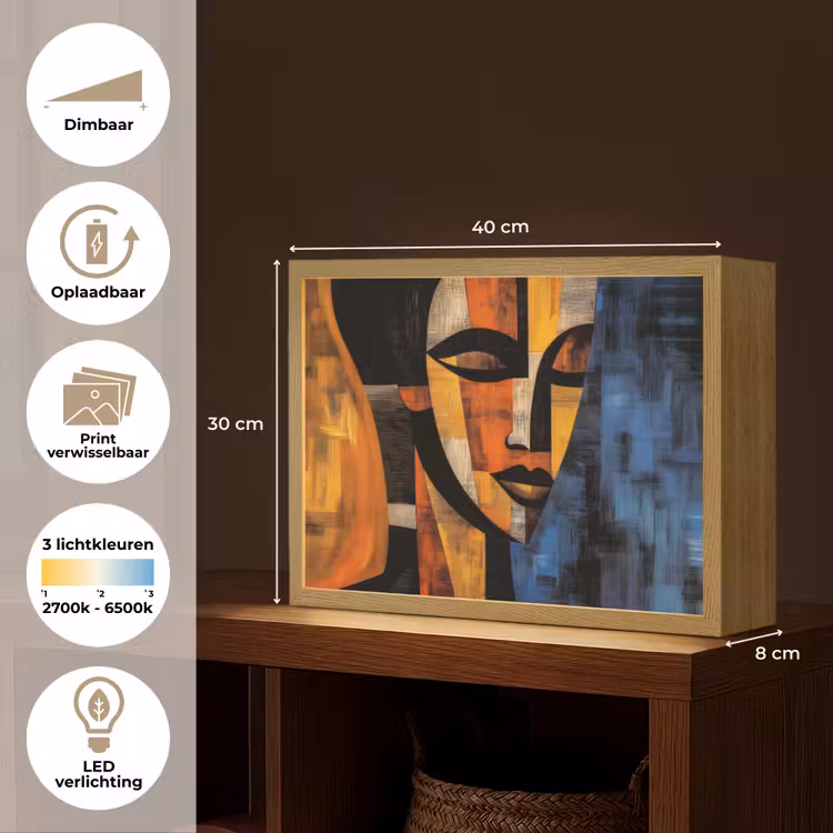 Lightbox - Wandlamp - Abstract - Portret - Kleurvakken — 10