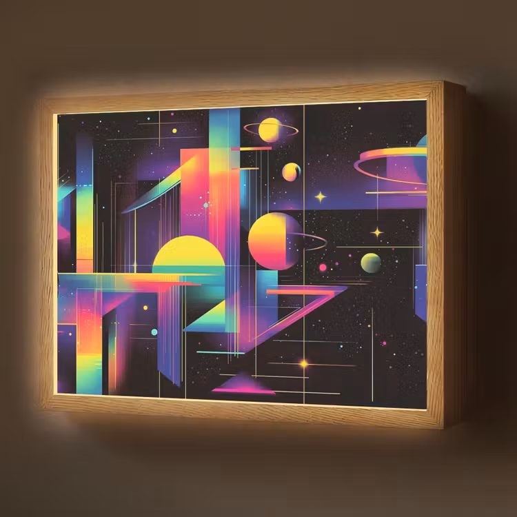 Lightbox - Wandlamp - Abstract - Vormen - Kleurrijk - Lijnen — 1