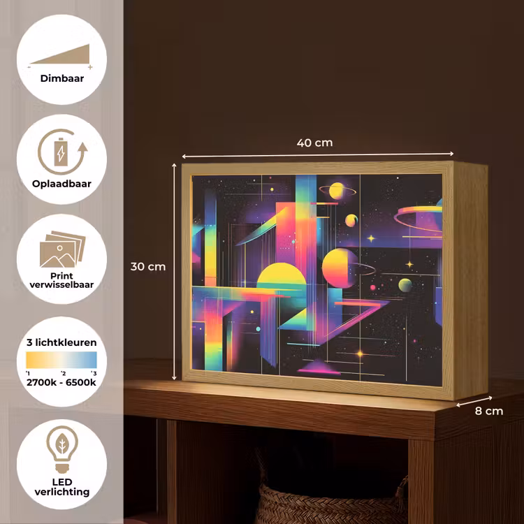 Lightbox - Wandlamp - Abstract - Vormen - Kleurrijk - Lijnen — 10