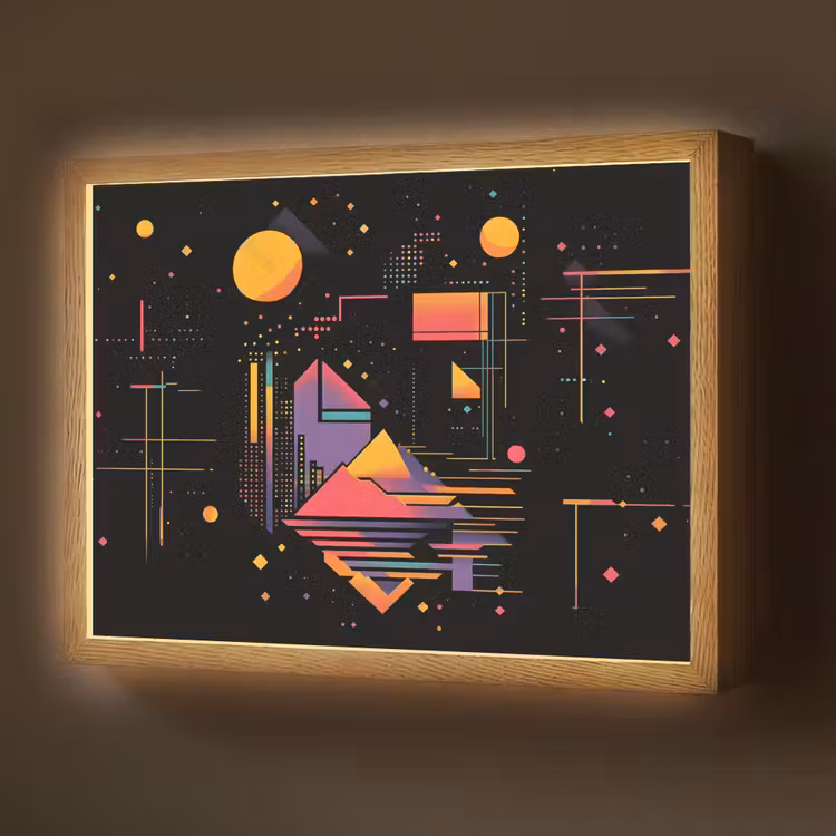 Lightbox - Wandlamp - Abstract - Vormen - Lijnen - Kleurrijk — 1
