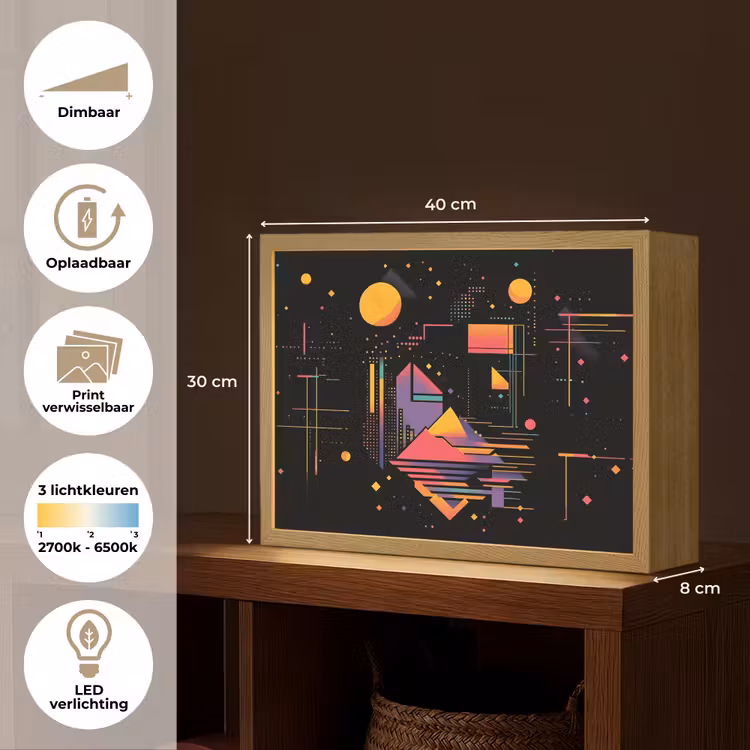 Lightbox - Wandlamp - Abstract - Vormen - Lijnen - Kleurrijk — 10