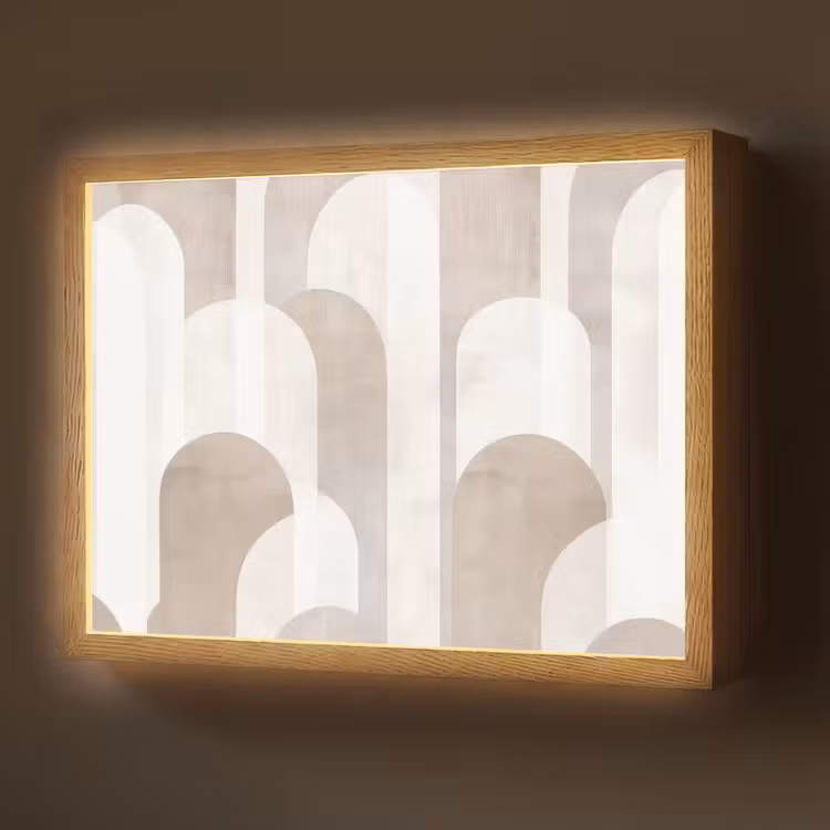 Lightbox - Wandlamp - Abstracte bogen - Modern - Beige — 1