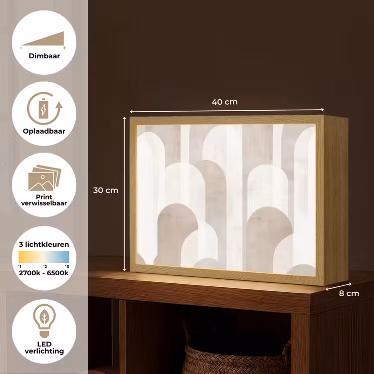 Lightbox - Wandlamp - Abstracte bogen - Modern - Beige — 10