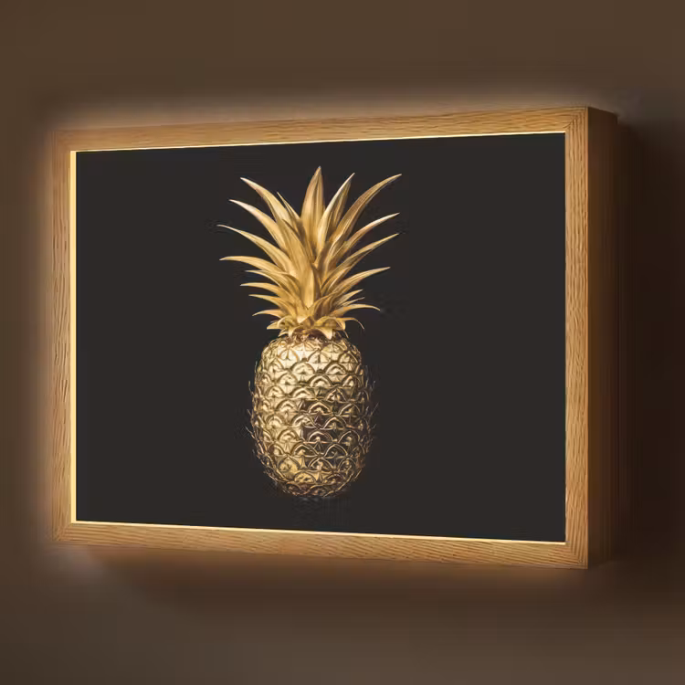 Lightbox - Wandlamp - Ananas - Zwart - Goud - Luxe — 1