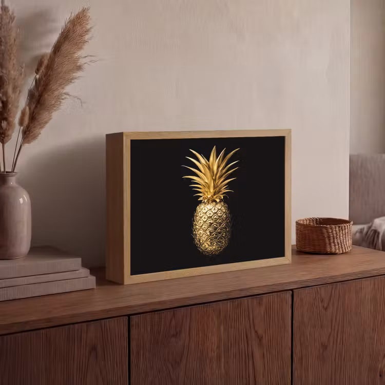 Lightbox - Wandlamp - Ananas - Zwart - Goud - Luxe — 4