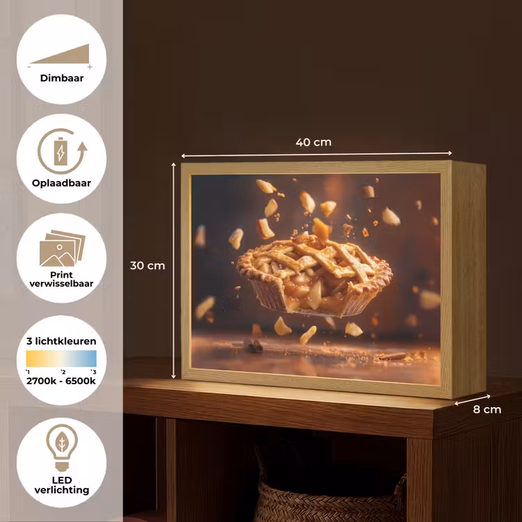 Lightbox - Wandlamp - Appel - Taart - Warm - Eten — 10