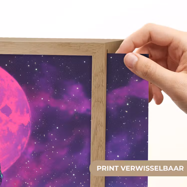 Lightbox - Wandlamp - Astronaut - Maan - Roze - Sterrennevels — 5