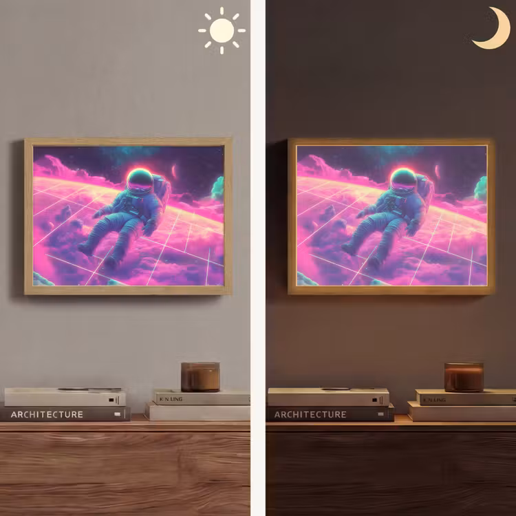 Lightbox - Wandlamp - Astronaut - Neon - Roze - Wolken — 6