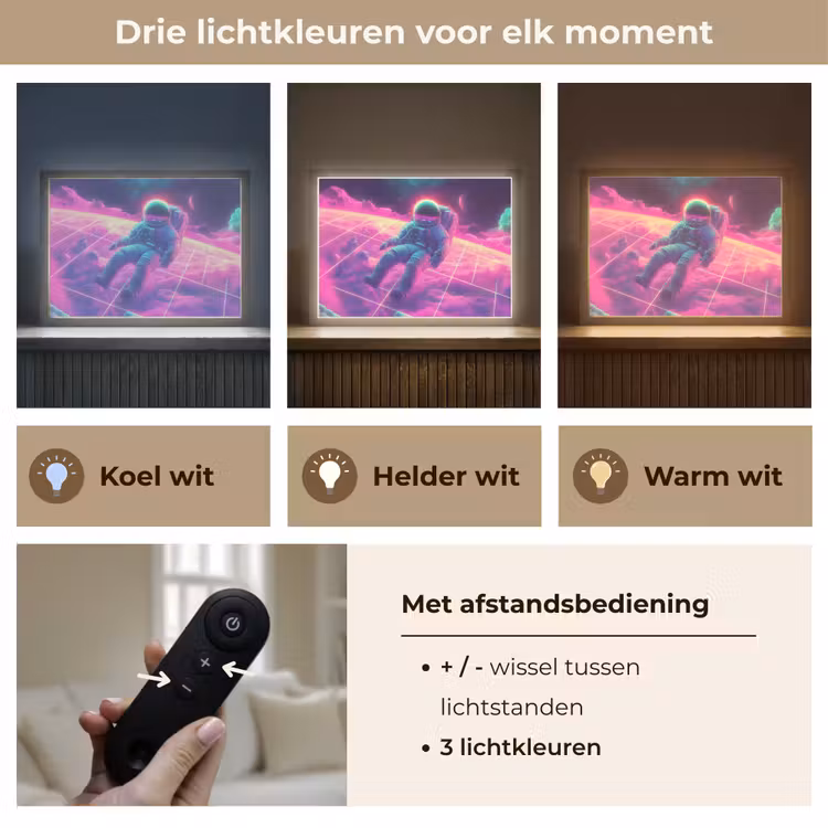 Lightbox - Wandlamp - Astronaut - Neon - Roze - Wolken — 8