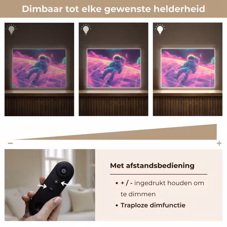 Lightbox - Wandlamp - Astronaut - Neon - Roze - Wolken — 9