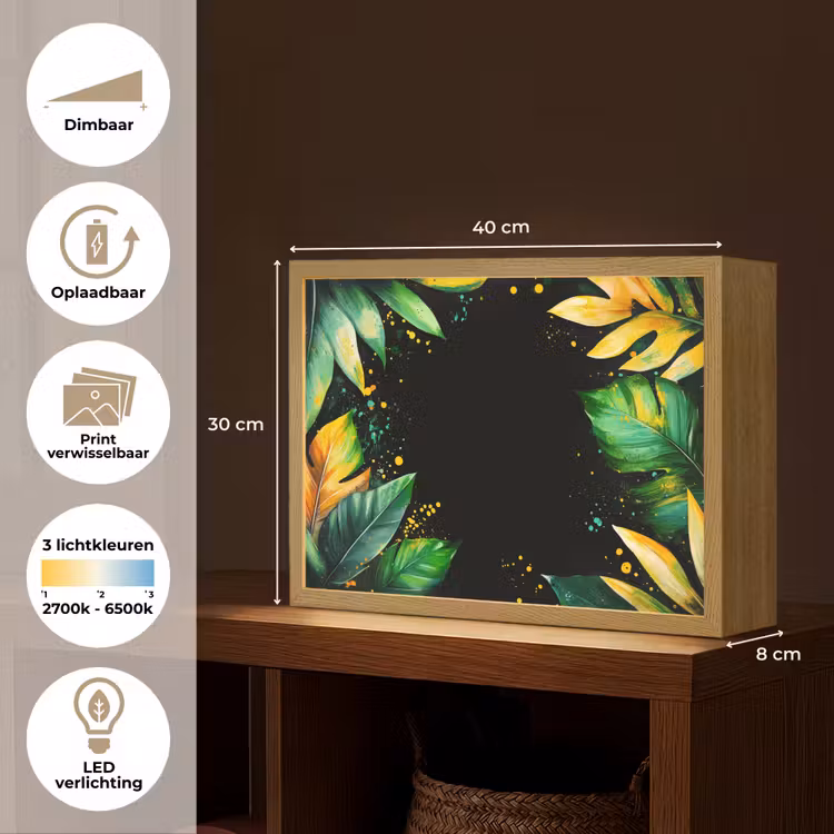 Lightbox - Wandlamp - Bladeren - Groen - Geel - Verf - Jungle — 10
