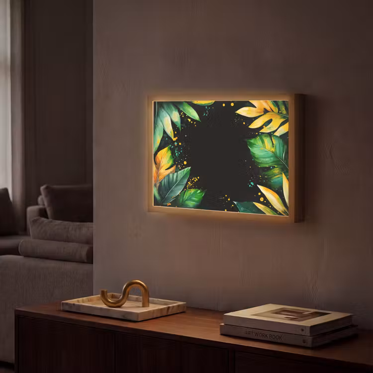 Lightbox - Wandlamp - Bladeren - Groen - Geel - Verf - Jungle — 2