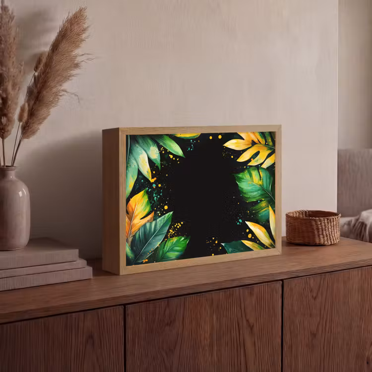 Lightbox - Wandlamp - Bladeren - Groen - Geel - Verf - Jungle — 4