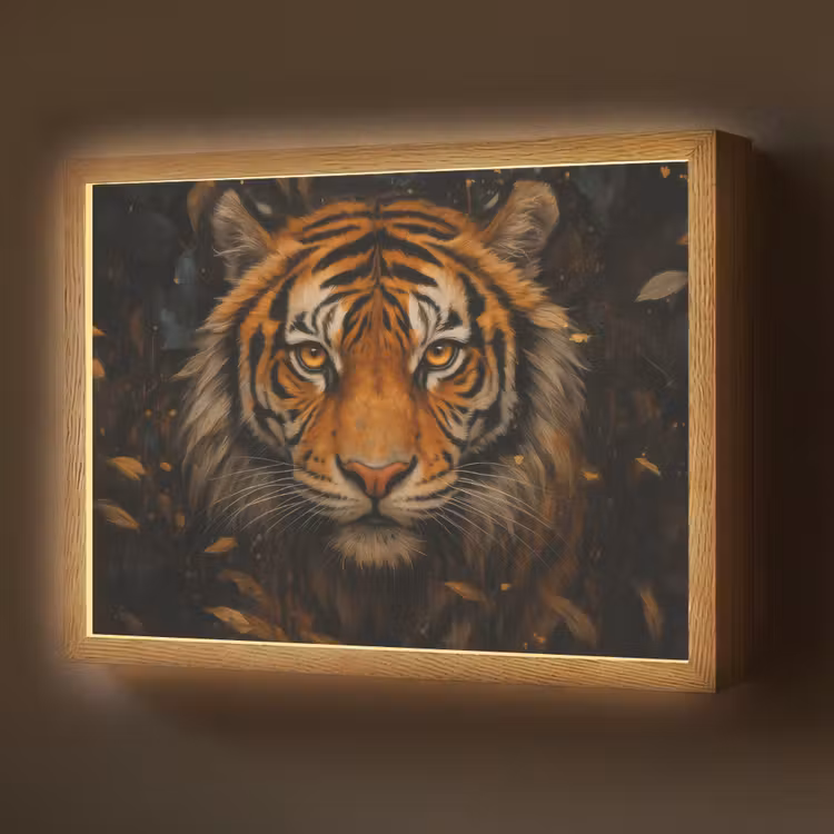 Lightbox - Wandlamp - Bladeren - Tijger - Oranje — 1