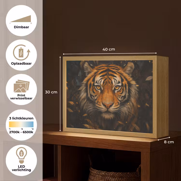 Lightbox - Wandlamp - Bladeren - Tijger - Oranje — 10