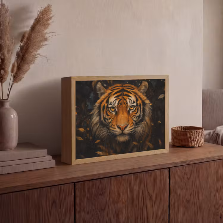 Lightbox - Wandlamp - Bladeren - Tijger - Oranje — 4