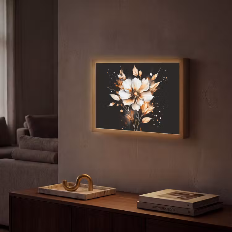 Lightbox - Wandlamp - Bloem - Verf - Goud - Graffiti - Modern — 2