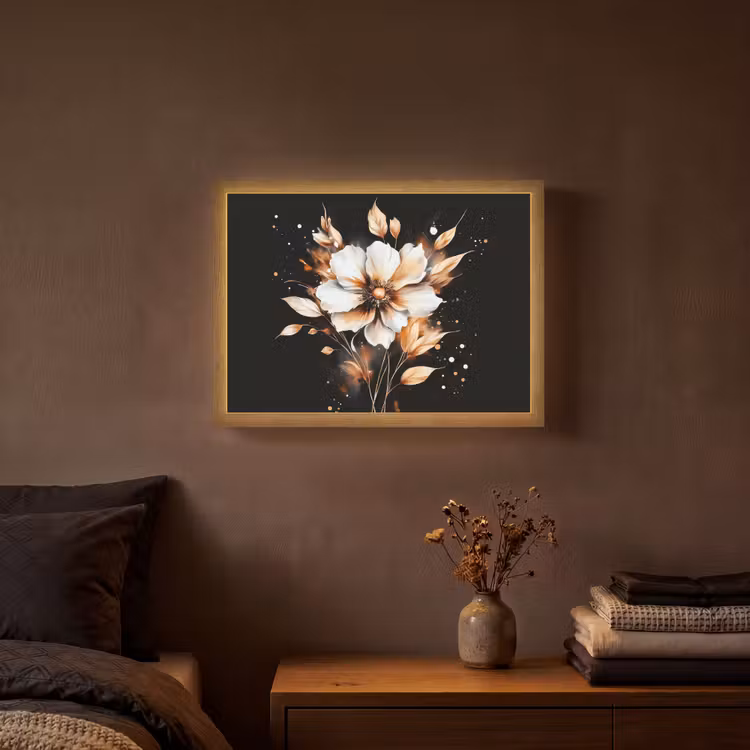 Lightbox - Wandlamp - Bloem - Verf - Goud - Graffiti - Modern — 3