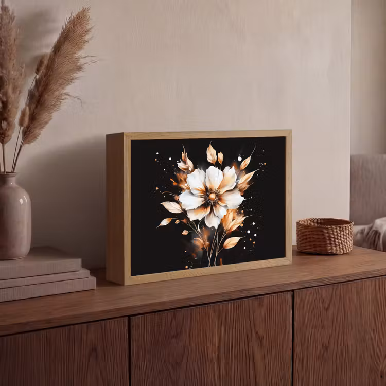 Lightbox - Wandlamp - Bloem - Verf - Goud - Graffiti - Modern — 4