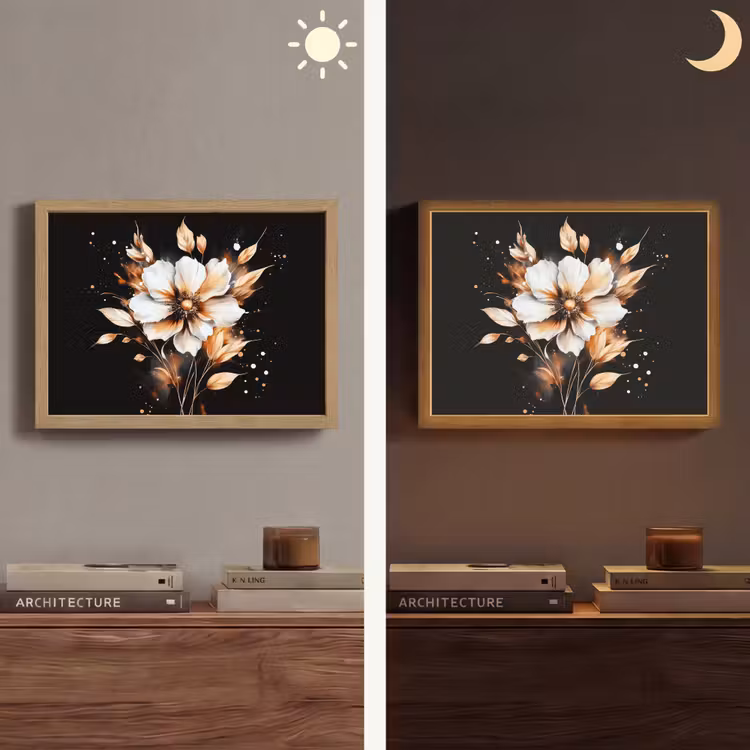 Lightbox - Wandlamp - Bloem - Verf - Goud - Graffiti - Modern — 6