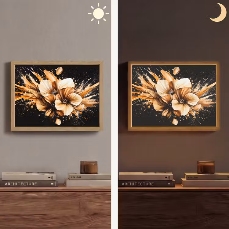Lightbox - Wandlamp - Bloemen - Goud - Graffiti - Zwart - Abstract — 6