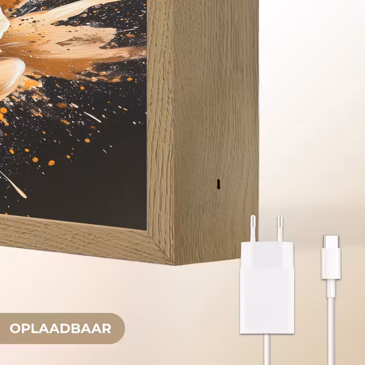 Lightbox - Wandlamp - Bloemen - Goud - Graffiti - Zwart - Abstract — 7