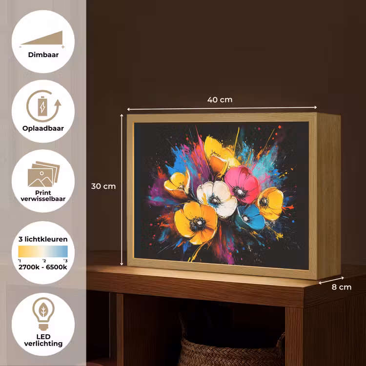 Lightbox - Wandlamp - Bloemen - Kleurrijk - Graffiti - Modern - Boeket — 10