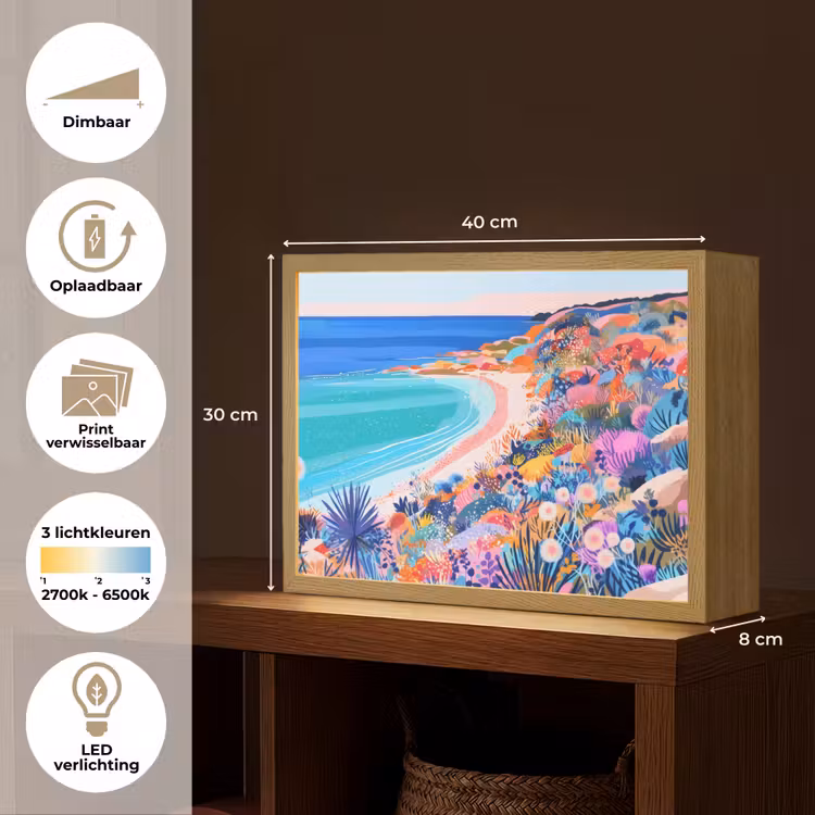 Lightbox - Wandlamp - Bloemenweide - Zee - Zomers — 10