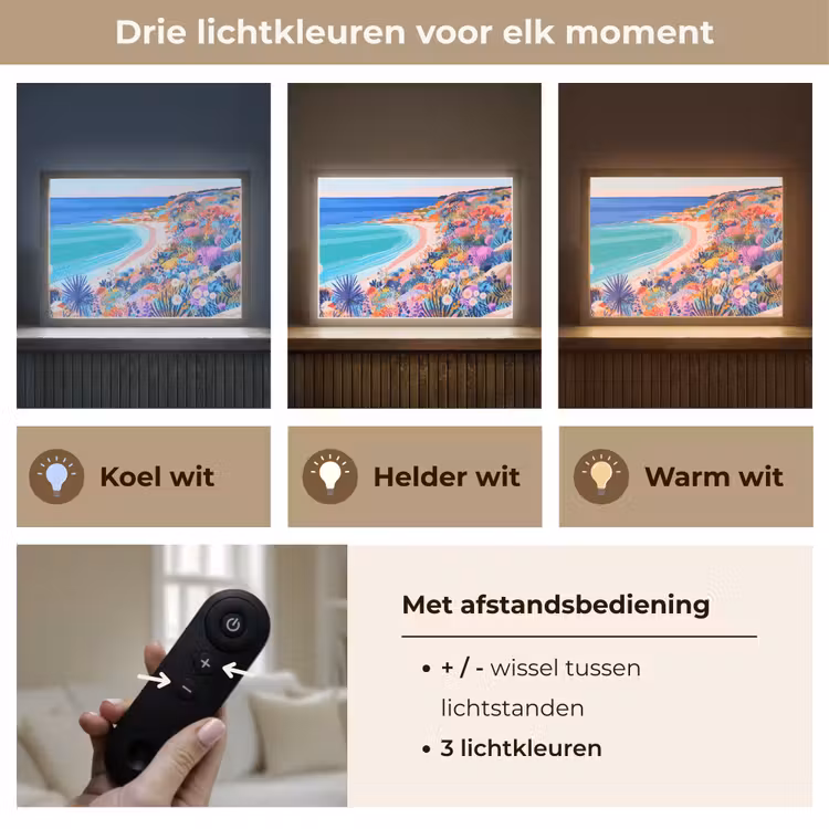 Lightbox - Wandlamp - Bloemenweide - Zee - Zomers — 8