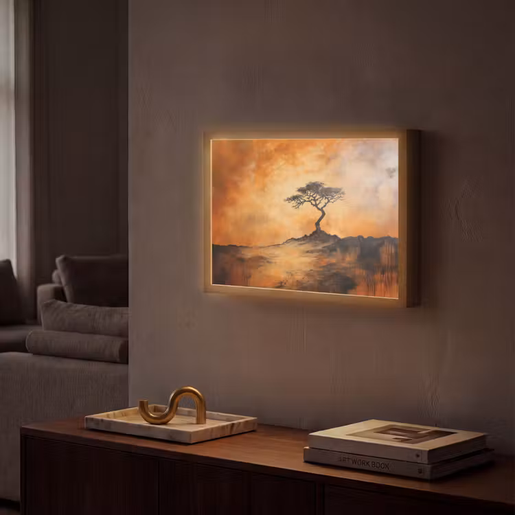 Lightbox - Wandlamp - Boom - Landschap - Oranje — 2