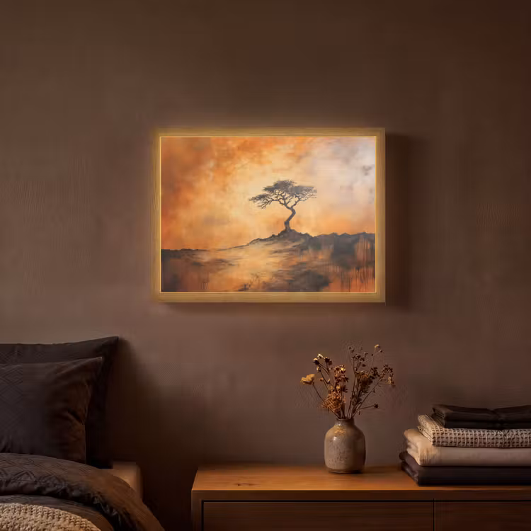Lightbox - Wandlamp - Boom - Landschap - Oranje — 3