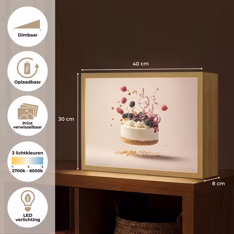 Lightbox - Wandlamp - Cheesecake - Eten - Roze - Taart — 10