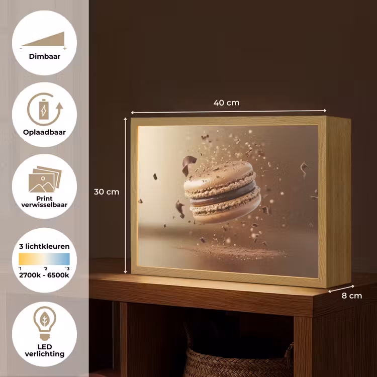 Lightbox - Wandlamp - Chocolade - Macarons - Eten - Snoep — 10
