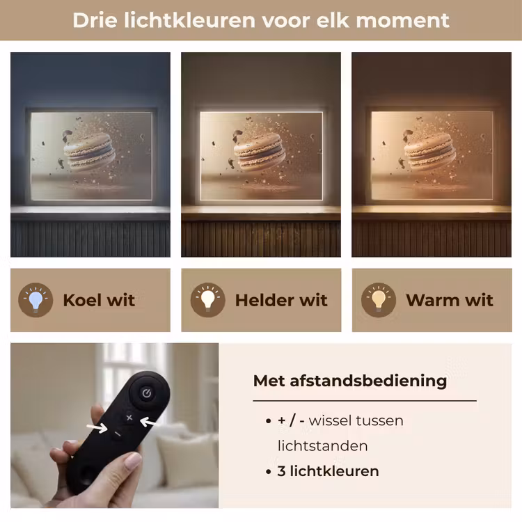Lightbox - Wandlamp - Chocolade - Macarons - Eten - Snoep — 8