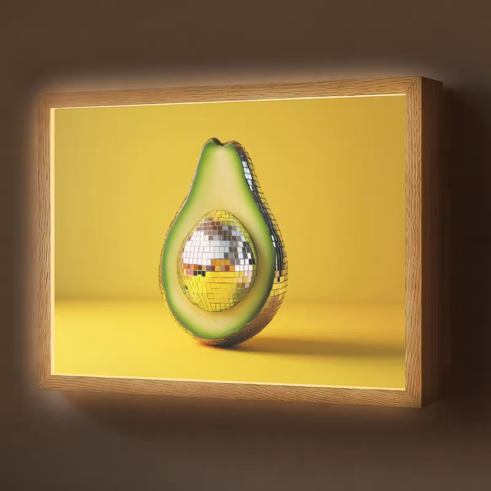 Lightbox - Wandlamp - Avocado - Discobal - Geel - Glitter — 1
