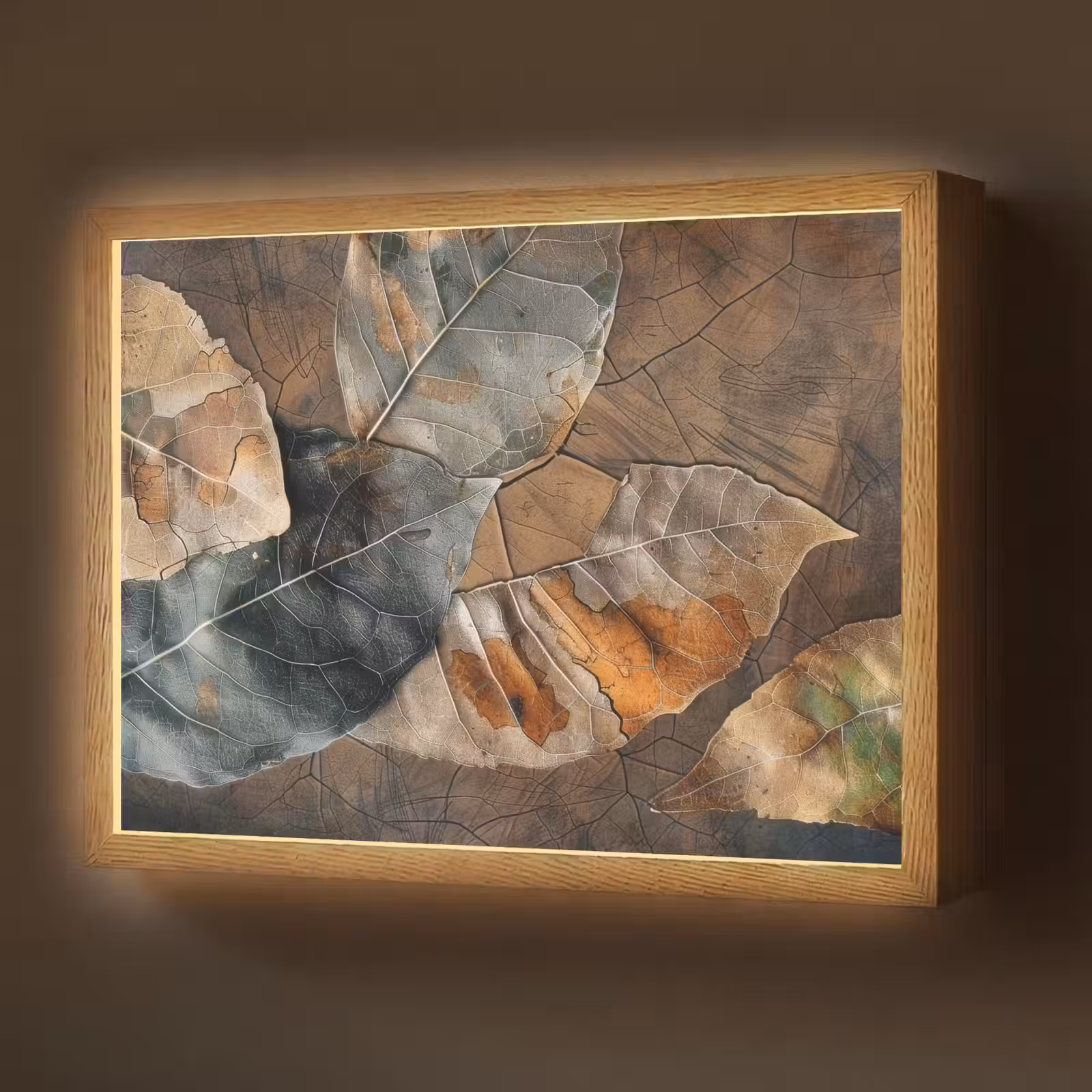 Lightbox - Wandlamp - Bladeren - Bruin - Herfst - Natuur — 1