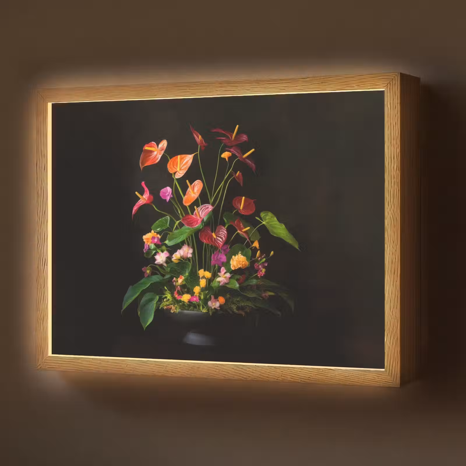 Lightbox - Wandlamp - Bloemen - Vaas - Kleurrijk — 1